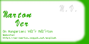 marton ver business card